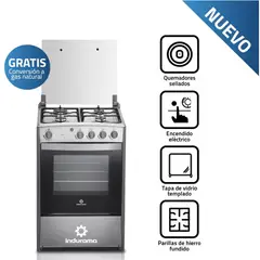 INDURAMA - Cocina Coruña 4 Hornillas con Horno a Gas