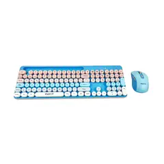 HAVIT - KIT TECLADO Y MOUSE INALAMBRICO CELESTE  KB832GCM-SP