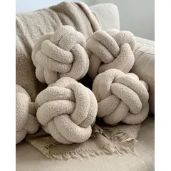 MAP DESIGN HOME - Cojín Nudo Decorativo Curly Beige 30cm Ø