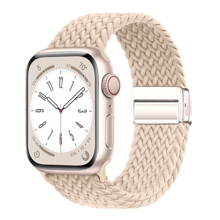 Correa Nylon Trenzado Cierre Magnético AppleWatch Serie 10 46MM Beige