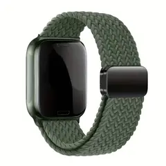 GENERICO - Correa Nylon Trenzado Cierre Magnético AppleWatch Serie 10 46MM Verde