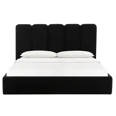 GENERICO - Cama Tapizada Listón Ciao Negro Queen