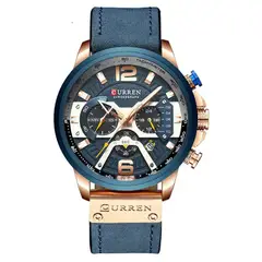 OEM - RELOJ CUERO HOMBRE AZUL CRONÓGRAFOS CUR-REN 8329