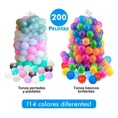 NACIONAL - Set de 200 Pelotas Educativas en 14 Colores Diferentes