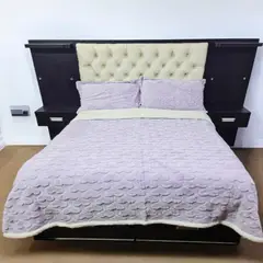 MINGDA - Manta Premiun Flannel con Reverso Sherpa LILA