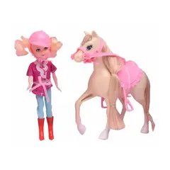 GENERICO - Muñeca Jinete con Caballo y Accesorios - GLOBAL KIDS