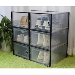 GENERICO - Pack x 6 Cajas Organizadoras De Zapatos Con Ventilación - Negro