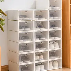 GENERICO - Set x 24 Organizador Cajas Apilables Protectoras de Zapatos - Blanco
