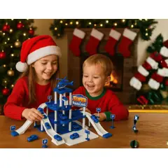 GENERICO - SET DE PISTA CON DOS CARROS Y UN HELICOPTERO CON 75 PIEZAS