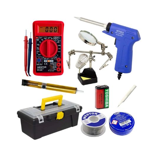 Kit Cautín +Multímetro +Caja +Soporte +Pasta +Soldadura MIHABA-WT9K9