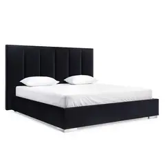 GENERICO - Cama Tapizada Listón Dalia Negro 1.5 Plz