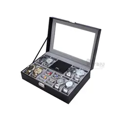 GENERICO - Organizador para 8 Relojes Pulseras y Anillos en Color Negro