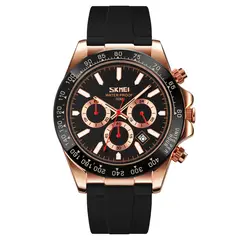 SKMEI - Reloj 9275 NEGRO detalles oro rosa Cronómetro