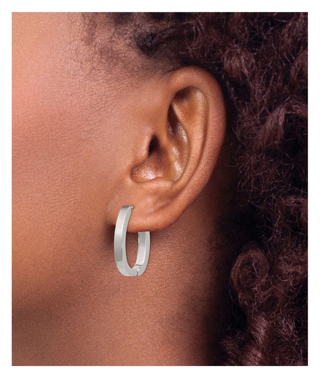 ARETES ARGOLLAS OVALADA LINEAL ACERO INOXIDABLE X DIA DE LA MADRE