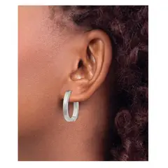 OEM - ARETES ARGOLLAS OVALADA RECTO ACERO INOXIDABLE x SAN VALENTIN