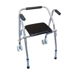 GENERICO - Andador Ortopédico con Ruedas y Asiento Plegable de Aluminio