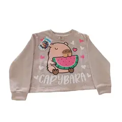 GENERICO - POLERA CROPP CAPIBARA -TALLA 8-BEIGE