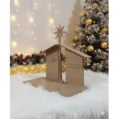 GENERICO - Nacimiento casita de melamina pesebre navideño desarmable