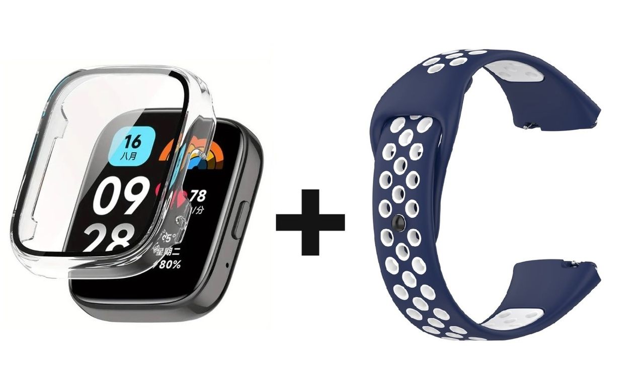 CORREA DEPORTIVA + BUMPER PARA XIAOMI REDMI WATCH 3 ACTIVE AZUL