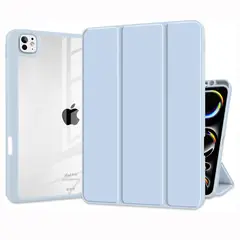 GENERICO - Funda Smart Case para iPad Pro 11 M4 (2024) - AZUL CLARO C/TRANSPARENTE