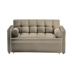 BARAKA HOME - Sofá Cama Valandovo con Almohadas 1.5 Plz - Beige Claro