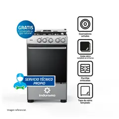 INDURAMA - Cocina a Gas Fontana de 4 Hornillas - Gris