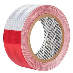 TRUPER - Cinta 2" x 9m de Señalización Reflectiva Blanco / Rojo 101683