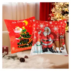 GENERICO - Set Navideño 2 Fundas para Cojines Decorativos 45x45 cm Diseño Moderno