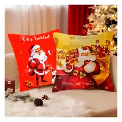 GENERICO - Pack Decorativo 2 Fundas para Cojines Navidad 45x45 Diseño ambas Caras