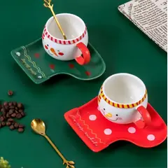 GENERICO - Taza Navideña con plato y cucharita