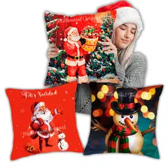 GENERICO - Funda Navideña para Cojín 45 x 45 cm Diseño ambas Caras