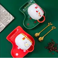 GENERICO - Taza Navideña con plato y cucharita