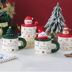 GENERICO - Taza Navideña con tapa y cucharita