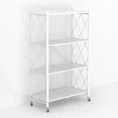 GENERICO - Estante De Cocina Plegable Verduras Frutero 4 Niveles Multiuso Blanco