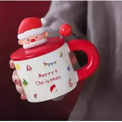 GENERICO - Taza Navideña con tapa y cucharita