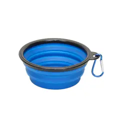 GENERICO - PLATO AZUL PLEGABLE PORTÁTIL CON GANCHO