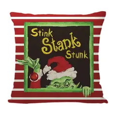 GENERICO - Cojin Navidad Grinch Cojin Naviideño Modelo Grinch - 45x45 cms