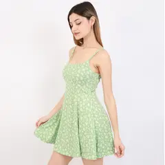 GENERICO - Vestido floreado corto casual mujer