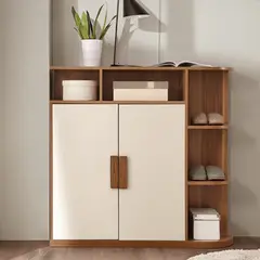 TU MESITA - Zapatera Moderna 2 puertas Felix color Espresso