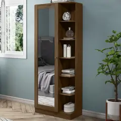 TU MESITA - Zapatera Moderna Brunella con Espejo color Marrón Oscuro