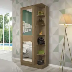 TU MESITA - Zapatera Moderna Brunella con Espejo color Roble