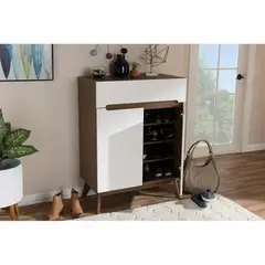 TU MESITA - Zapatera Moderna Calypso color Marrón/Blanco