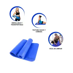 GENERICO - Tapete Funcional para Pilates de 10mm Azul Y+Gift Stickers