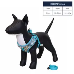 GENERICO - ARNÉS TALLA L Y CORREA CON DISEÑO DE TIGRE PARA PERROS