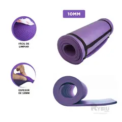 GENERICO - Alfombra Fisica de 10mm Lila Y+Banderitas Adhesivas