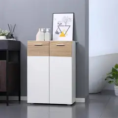 TU MESITA - Mueble para Baño Steve Multiusos BlancoRoble 2 puertas