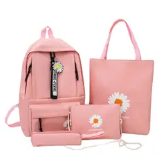 OEM - Pack Mochila 4 en 1 Flor Color Rosado