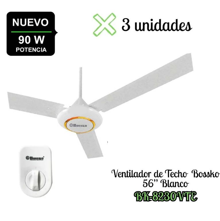 Pack de 3 Ventilador de techo 90 Watts de 56 pulgadas