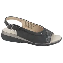 CHALADA - Sandalia Mujer Negro Casual Floro-5