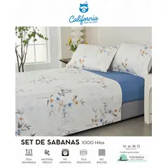 CALIFORNIA - Set de Sabana 1.5 Pz de 4 Pieza 100% Algodón